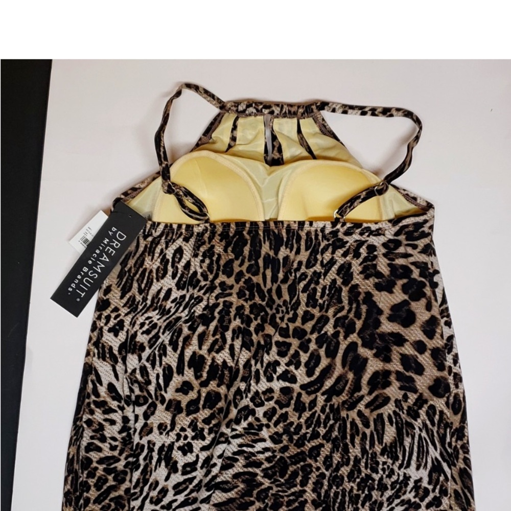 NEW! Leopard Print Slimming Flowy Tankini Swim Suit, Dreamsuit by Miracle Brands - Picture 4 of 7